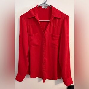 NWOT Express Bold Red Portofino Shirt - Size Small